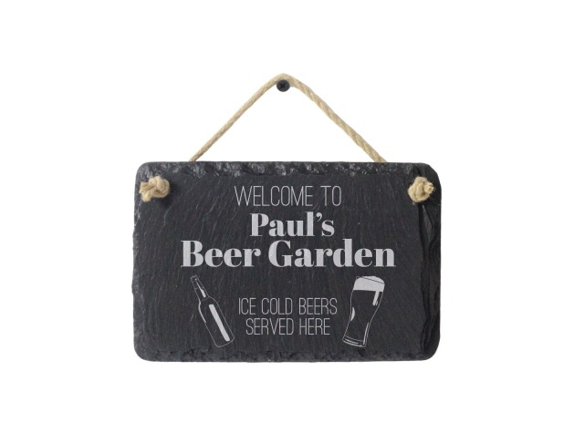welsh slate hanging sign personalised for your beer garden